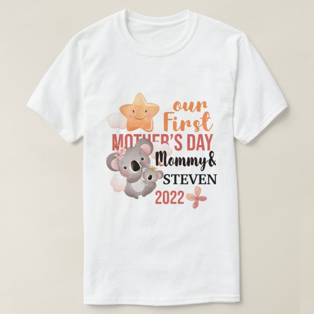 RD Personalised First Mother's Day Mum And Baby T-Shirt (Design Front)