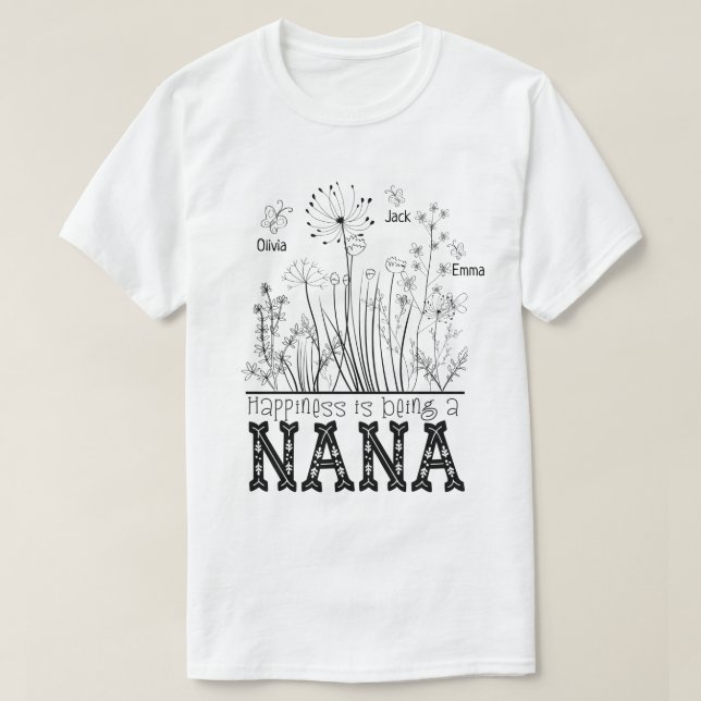 RD Personalised Grandma Wild With Grandkids Names  T-Shirt (Design Front)