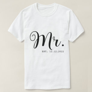 RD Personalised Mr and Mrs, Custom Wifey and Hubby T-Shirt