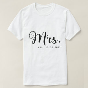 RD Personalised Mr and Mrs, Custom Wifey and Hubby T-Shirt