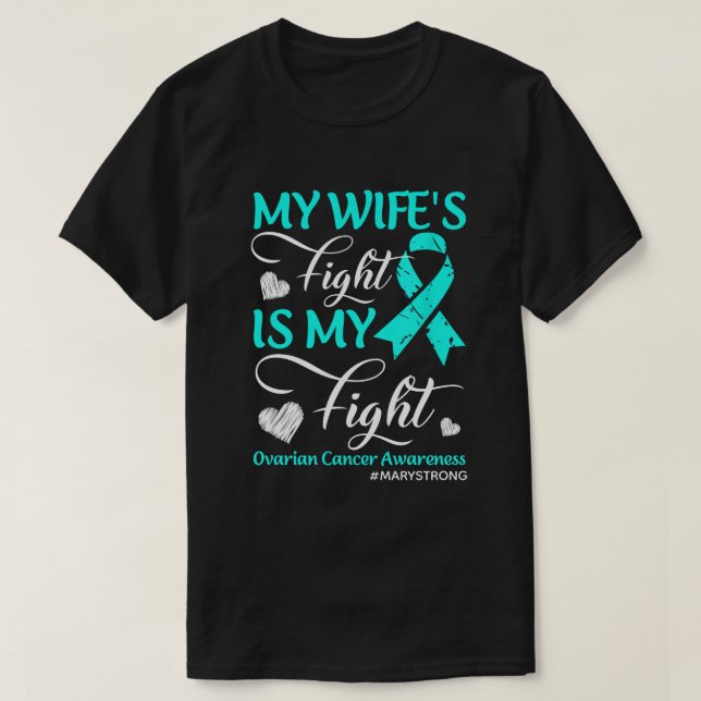 RD Personalised Ovarian Cancer Shirt, Cancer Fight T-Shirt (Design Front)