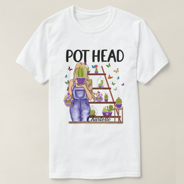 RD Personalised Pot Head Shirt, Birthday Gift T-Shirt (Design Front)