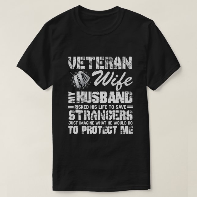 RD Personalised Veteran Wife, Army Husband Soldier T-Shirt (Design Front)