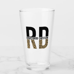 RD Registered Dietician Cheetah Print RD Gifts Glass