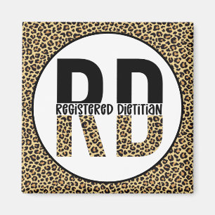 RD Registered Dietician Cheetah Print RD Gifts Magnet