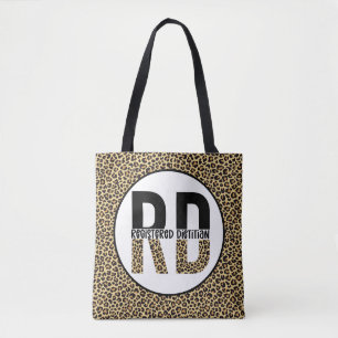 RD Registered Dietician Cheetah Print RD Gifts Tote Bag