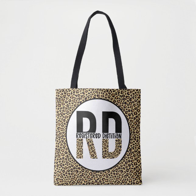 RD Registered Dietician Cheetah Print RD Gifts Tote Bag (Front)