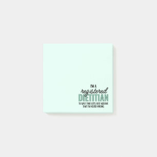 RD Registered Dietician Never Wrong Funny Post-it Notes
