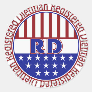 RD Registered Dietician PATRIOTIC LOGO Classic Round Sticker