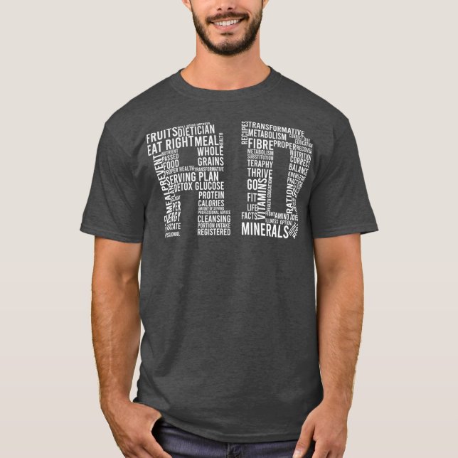 RD Words Registered Dietician Dietician Food T-Shirt (Front)