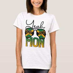 RD Yeah Mon Sunglasses Jamaica Flag Jamaica Trip  T-Shirt