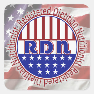 RDN Registered Dietician Nutritionist PATRIOTIC Square Sticker
