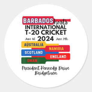 Rdos T-20 International Cricket  Classic Round Sticker