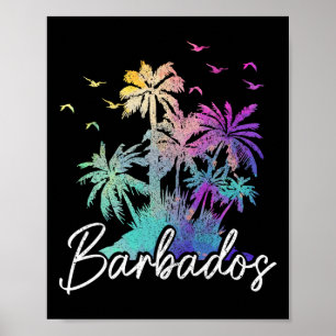 Rdos Vintage Beach Palm Trees Jan Vacation Poster