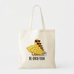 Re-duck-tion Cute Animal Duck Pun Tote Bag