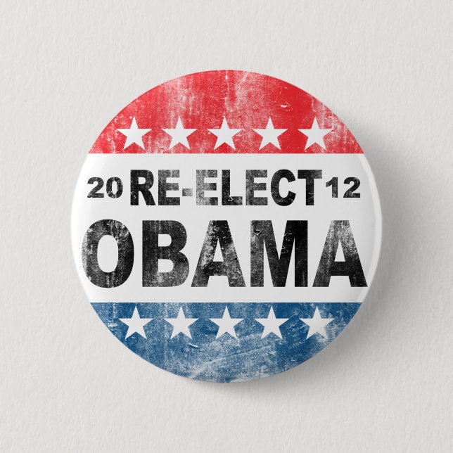 Re-Elect Barack Obama 2012 Button (Front)