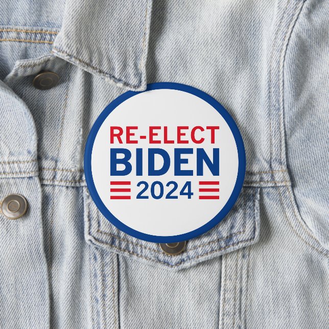 Re-Elect Biden 2024 10 Cm Round Badge (In Situ)
