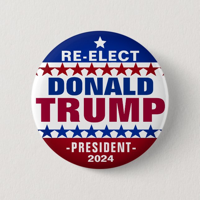 RE-ELECT DONALD TRUMP 2024 Campaign Button (Front)
