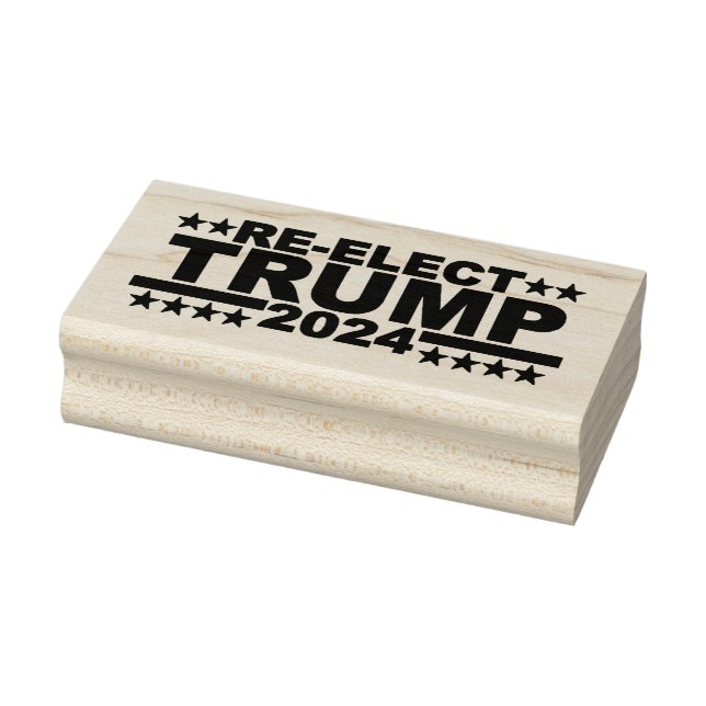 RE-ELECT DONALD TRUMP 2024 STAMP WOOD ART (Stamp)