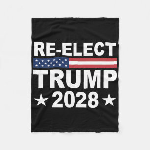 Re-elect Donald Trump 2028 Republican Us Election Fleece Blanket
