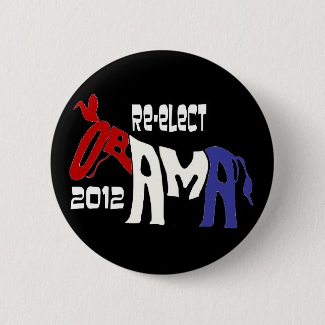 Re-Elect Obama 2012 6 Cm Round Badge (Front)