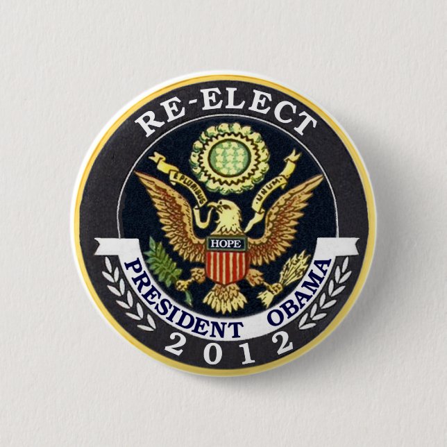 Re-Elect Obama 6 Cm Round Badge (Front)