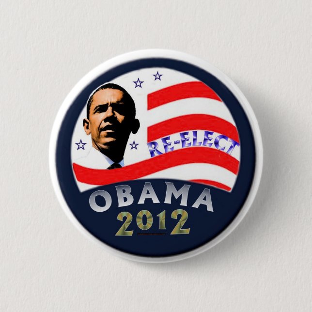 Re-elect Obama 6 Cm Round Badge (Front)