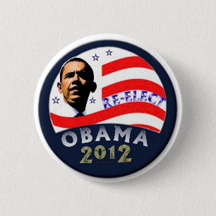 Re-elect Obama 6 Cm Round Badge