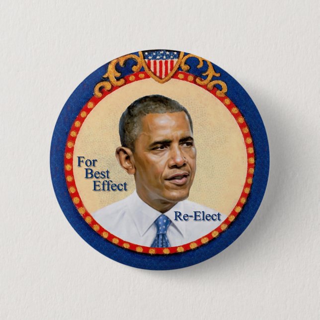 Re-elect Obama 6 Cm Round Badge (Front)