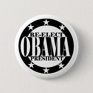 Re-Elect Obama President 6 Cm Round Badge