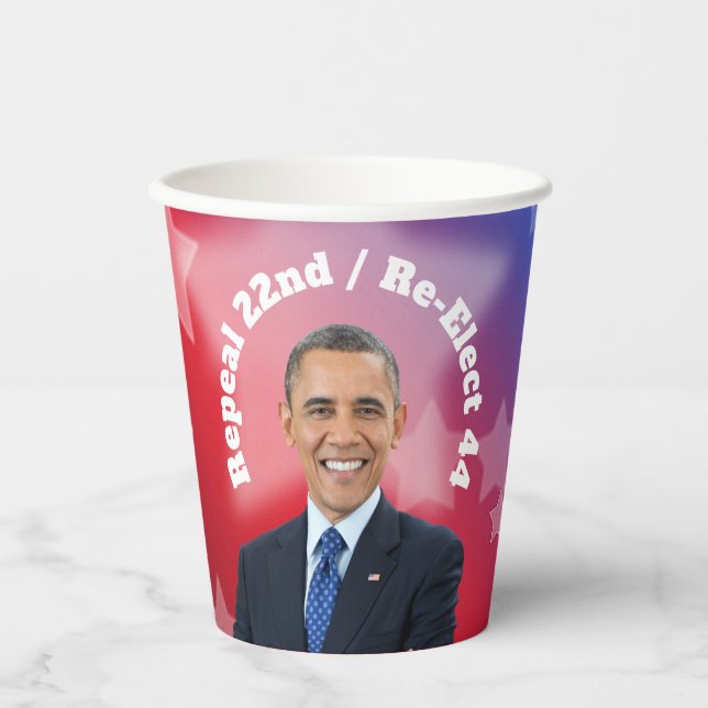 Re-Elect President Obama Paper Cups (Front)