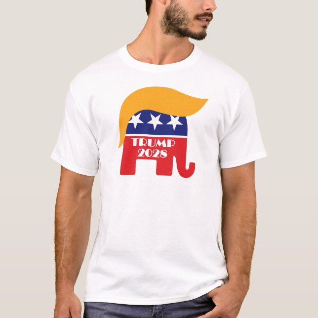 Re-elect President Trump 2028 3rd Term T-Shirt (Front)