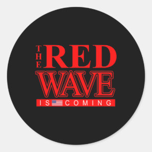 Re Elect President Trump Us Red Wave Election  Classic Round Sticker