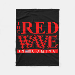 Re Elect President Trump Us Red Wave Election Fleece Blanket