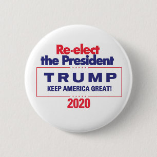Re-elect the President TRUMP 2020 6 Cm Round Badge