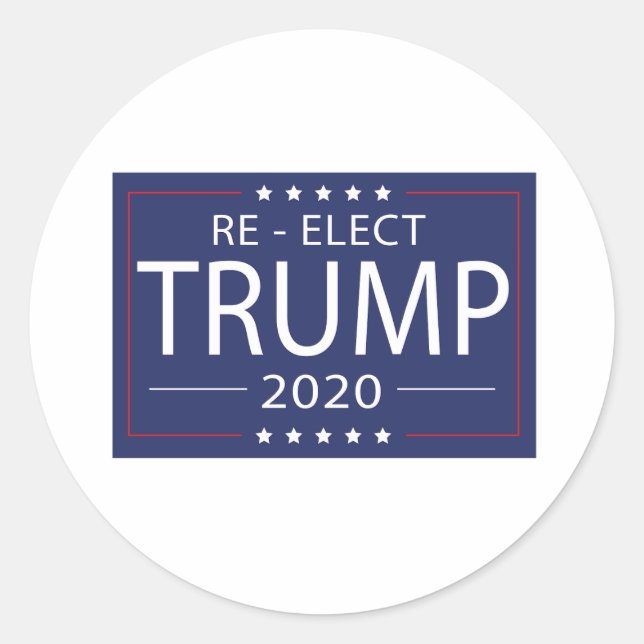 Re-Elect Trump 2020  Classic Round Sticker (Front)