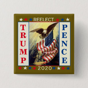 Re-Elect Trump Pence 15 Cm Square Badge