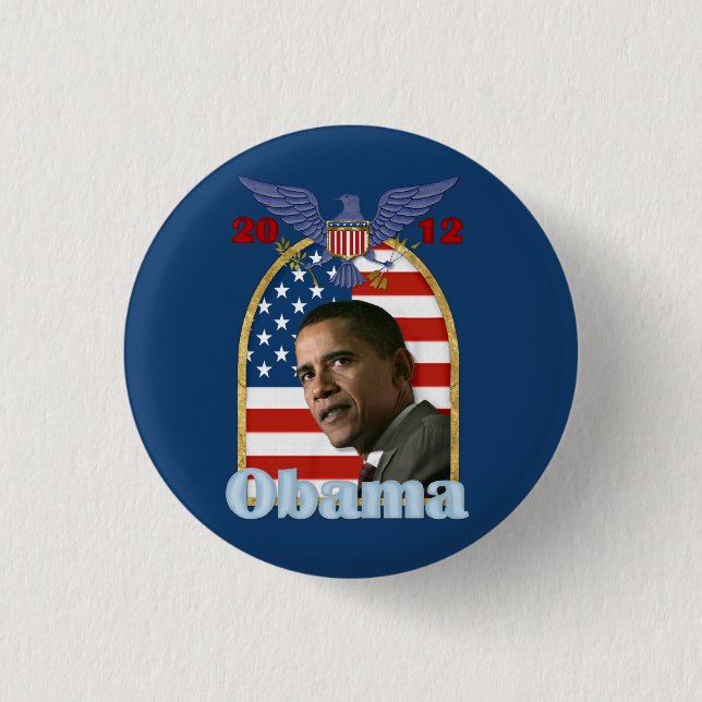 Re-Election Barack Obama for 2012 3 Cm Round Badge (Front)