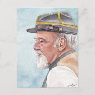 Re-enactor Watercolor Art Postcard