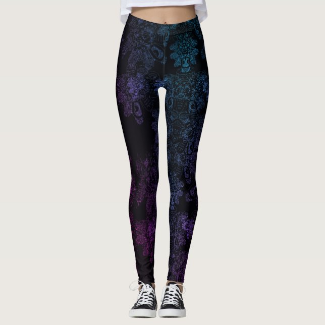 Re-makeWild Things Shimmery BluPurple Asymmetrical Leggings (Front)