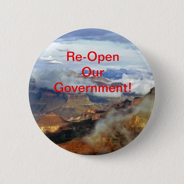 Re-Open Our Government Button, Pin (Front)