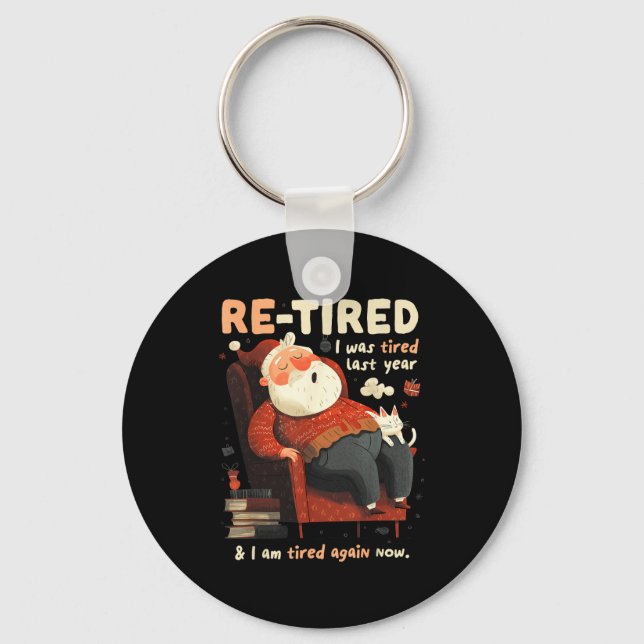 Re-tired Santa Definition Funny  Key Ring (Front)