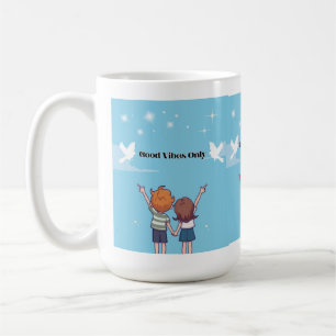 "Reach for the Sky – Motivational Cartoon Coffee Mug