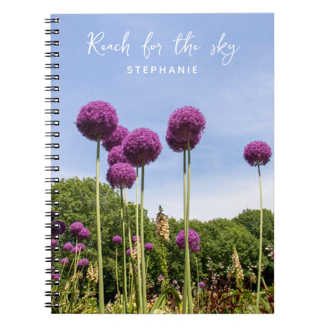 Reach for the Sky Purple Alliums Notebook (Front)