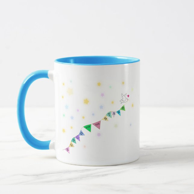 Reach for the Stars Cute Bird Bunting Mug (Left)
