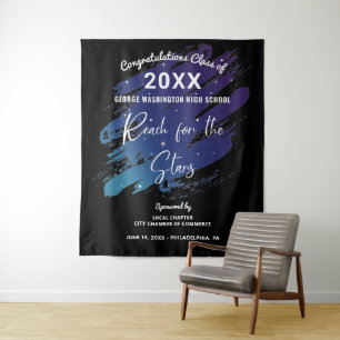 Reach for the Stars Graduation Photo Backdrop Tapestry