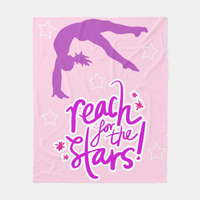 Reach for the Stars Gymnastics Tumbling     Fleece Blanket (Front)