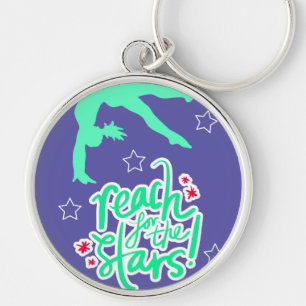 Reach for the Stars Gymnastics Tumbling   Key Ring