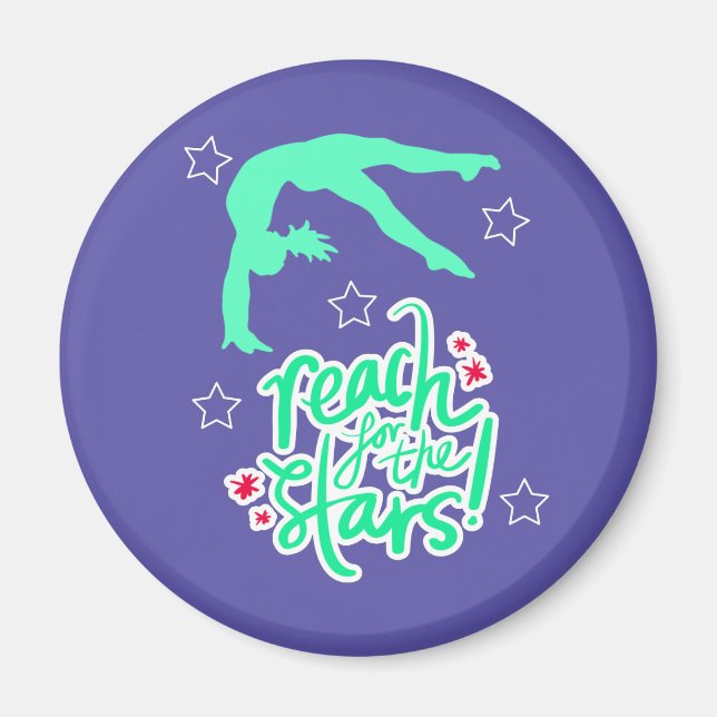Reach for the Stars Gymnastics Tumbling  Magnet (Front)