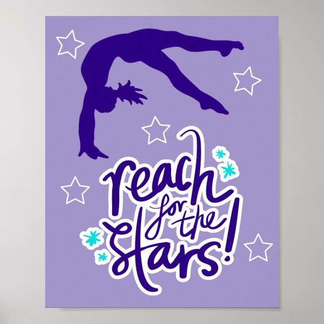 Reach for the Stars Gymnastics Tumbling  Poster (Front)